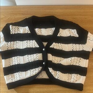 Black and White Striped Women's Sweater